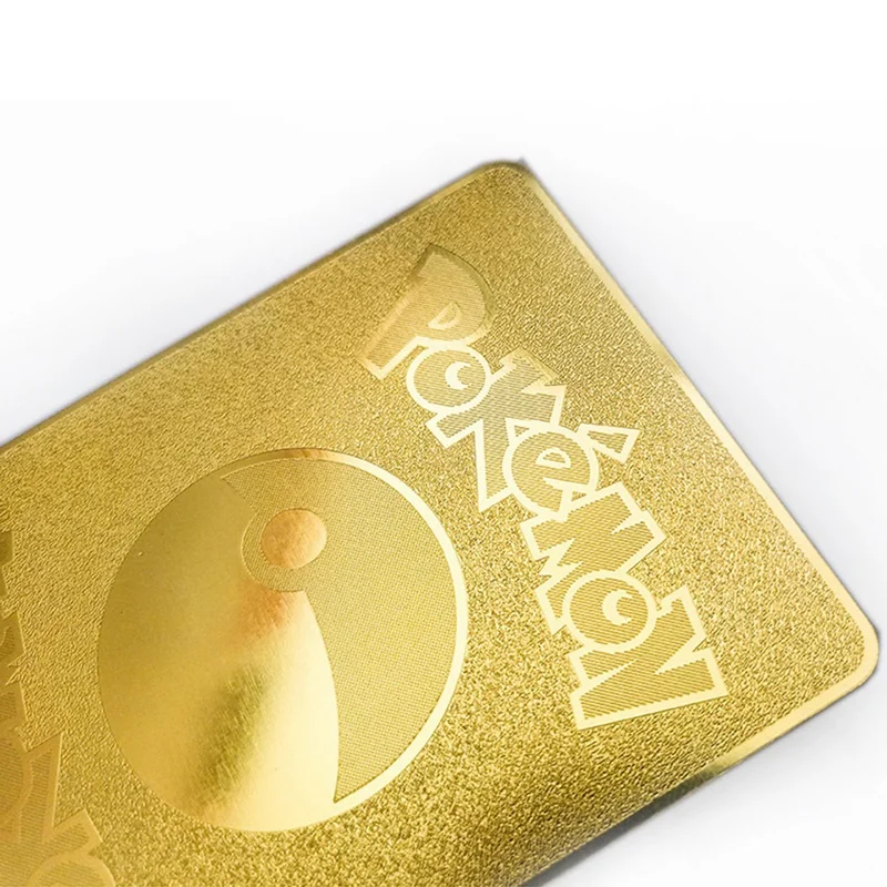 Poke mon Iron Shiny Cards English Charizard Mewtwo Pikachu Metal Cards Vmax Metal Gold Pack Game Collection Cards Gift Kids