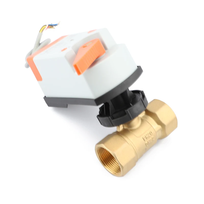 DN32 1-1/4 Inch Bidirectional Brass Electric Ball Valve with AC Motor Manual Switch Ball Valve Driver for Water OEM Customizable