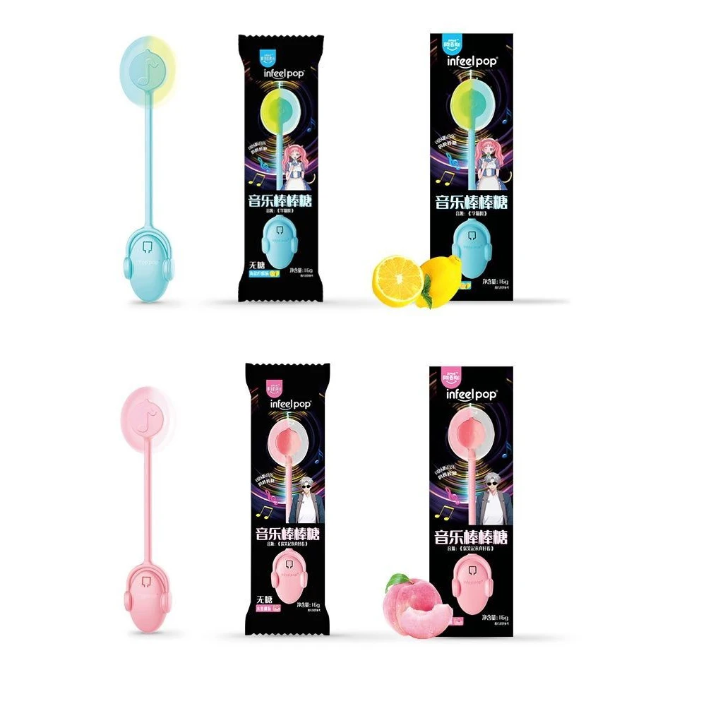 Sugar coated hard candy bar 16g best price wholesale Christmas music sound transmission sea salt lemon candy bar