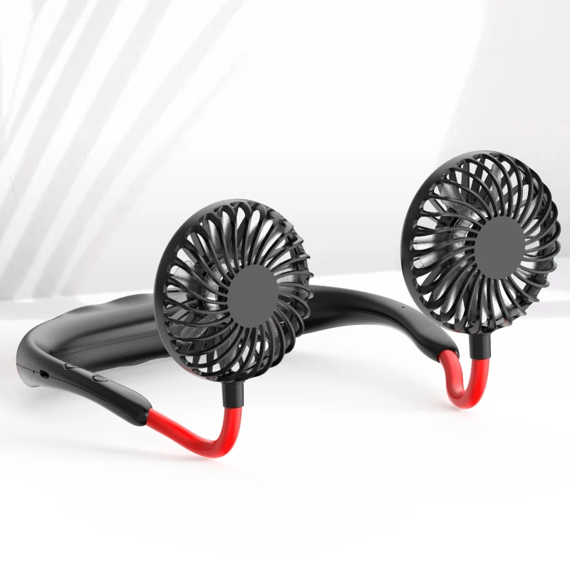 Hotsale instock portable hanging neck fan mini usb rechargeable neck fan Hanging Neck Portable Fan