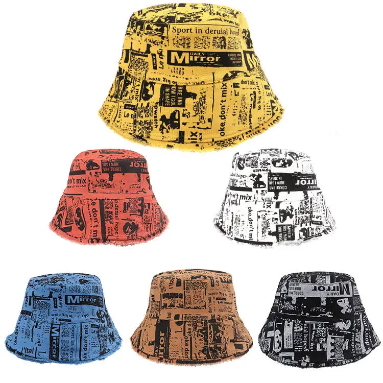 Fashing New Design Custom Cotton Print Pattern Bucket Hat Outdoor Bucket Reversible Hats With Custom Logo Hijab