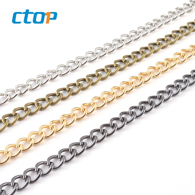 Factory supply cheap gold silver metal purse shoulder belt crossbody chain strap selling chain for bag custom chain