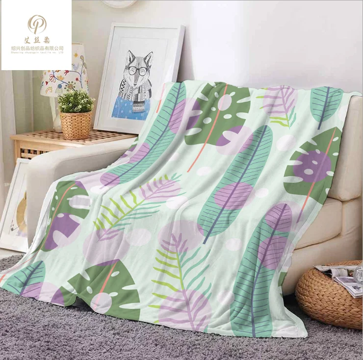 
Custom high quality 100 Polyester flannel fleece blanket 