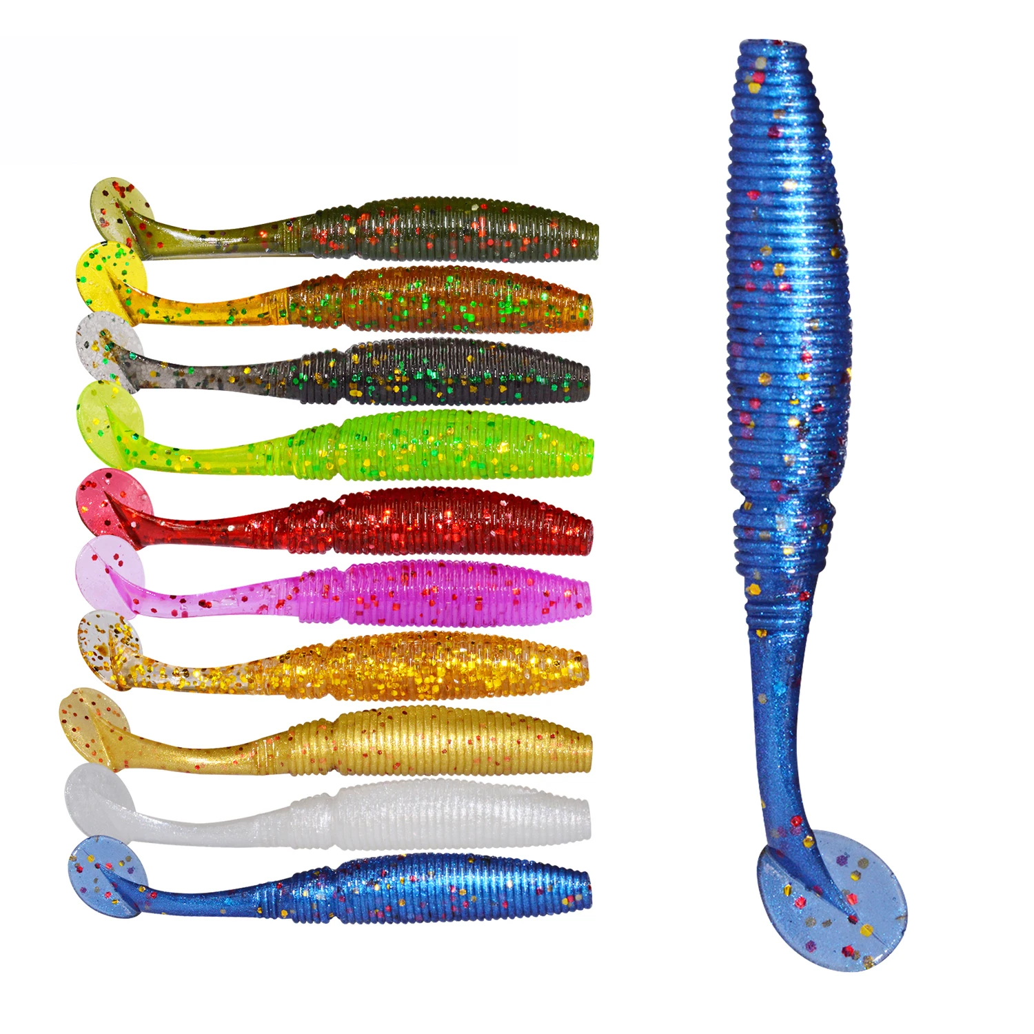 fishing lure factory Small T Tail Soft Lure 50mm1g Soft Worm Lures fishing Bait Shad Fish PVC Swimbait Wobbler Soft Fishing Bait