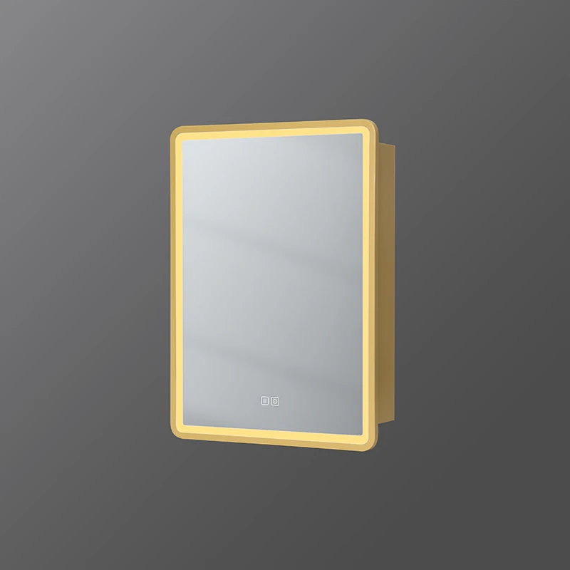 Hot Sale On A-m-a-zon Iron Frame Smart Mirror Cabinet With Led Light Rectangle Medicine Cabinet With Mirror