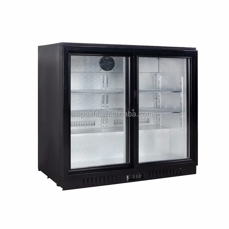 Commercial transparent double glass door mini back bar coolers fridge