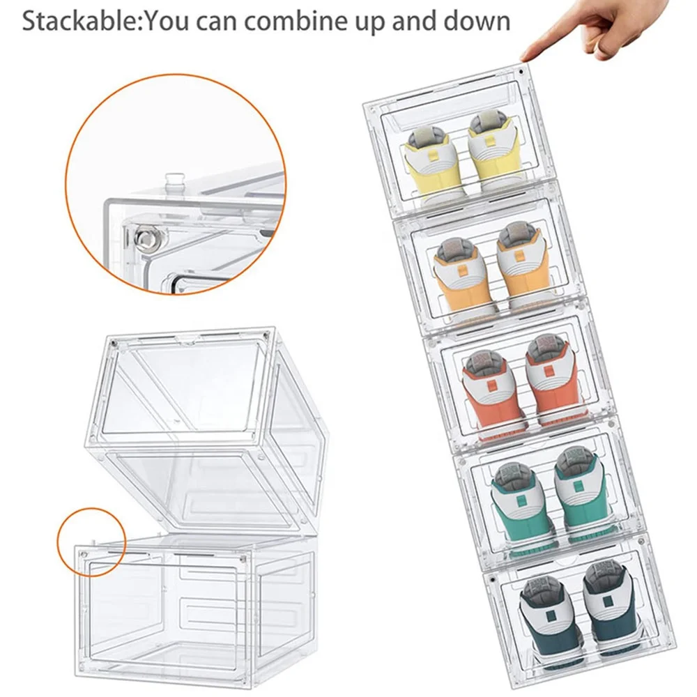 Sturdy Under Bed Shoe Storage Organizers 2 Pack, Fit Total 24 Pairs, Large Underbed Closet Shoes Box Container Bag with Clear