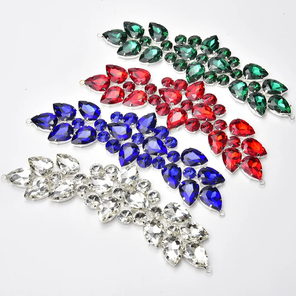 Color Drop Glass Diamond Rhinestone Short Chain DIY Clothes Shoes Bag Crystal Applique Buckle Jewelry Accessories Factory Supply