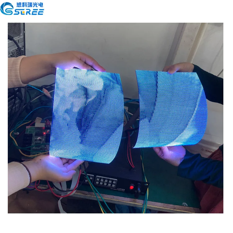 P2.5 Indoor Soft LED Billboard Round Video Wall  Flexible LED Display Modules for Showrooms and Shopping Malls