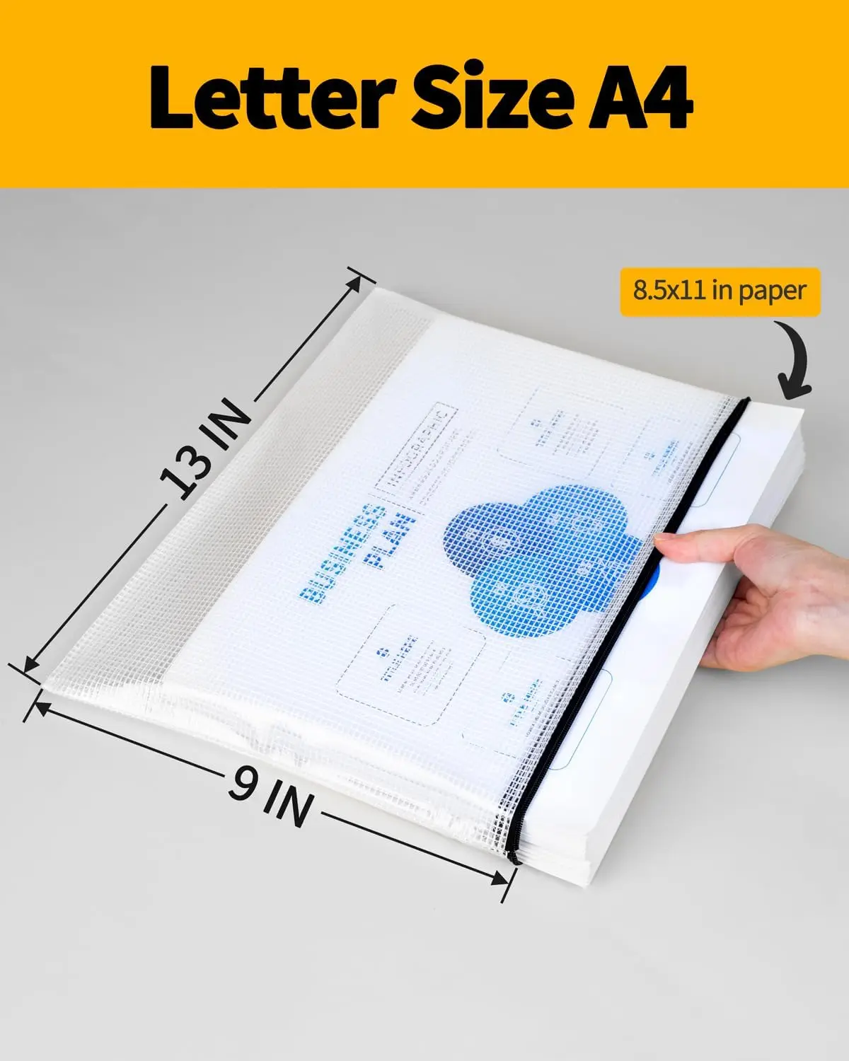 Letter Size A4 Colorful 30pcs Mesh Zipper Document Pouches Transparent Travel Essentials Organizer Packaging File Bag For Office