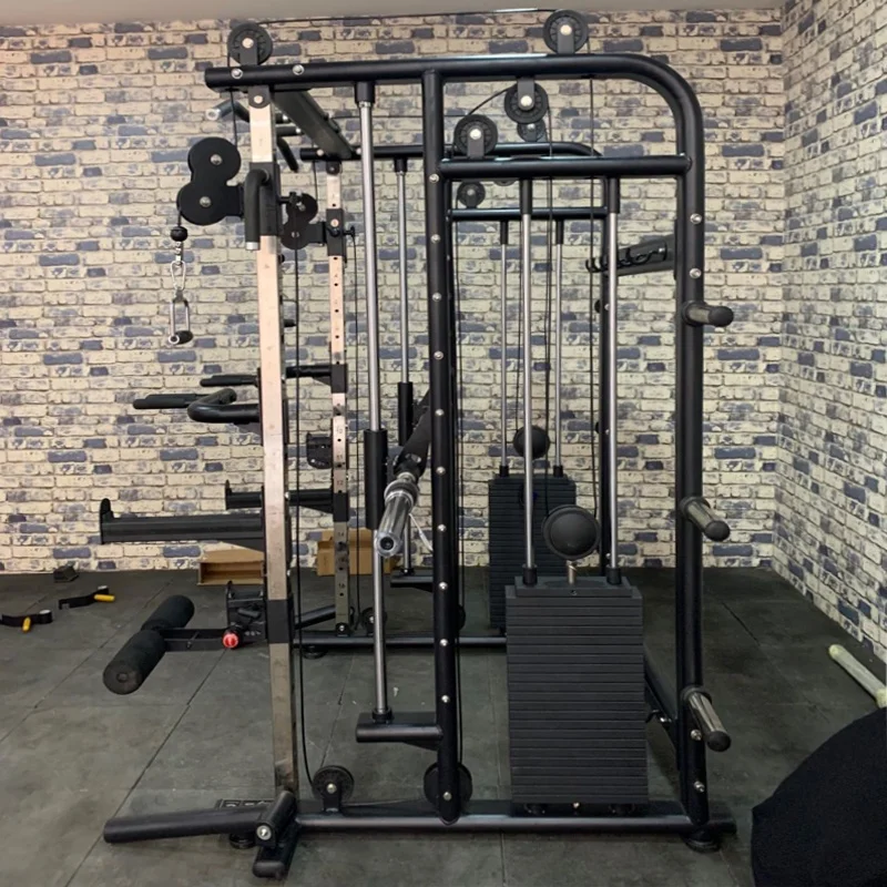 Best hot Selling Three in One Multi Functional Smith Trainer with Cable Crossover &Rack with 80kg*2 Weight Stack XRN1001 machine