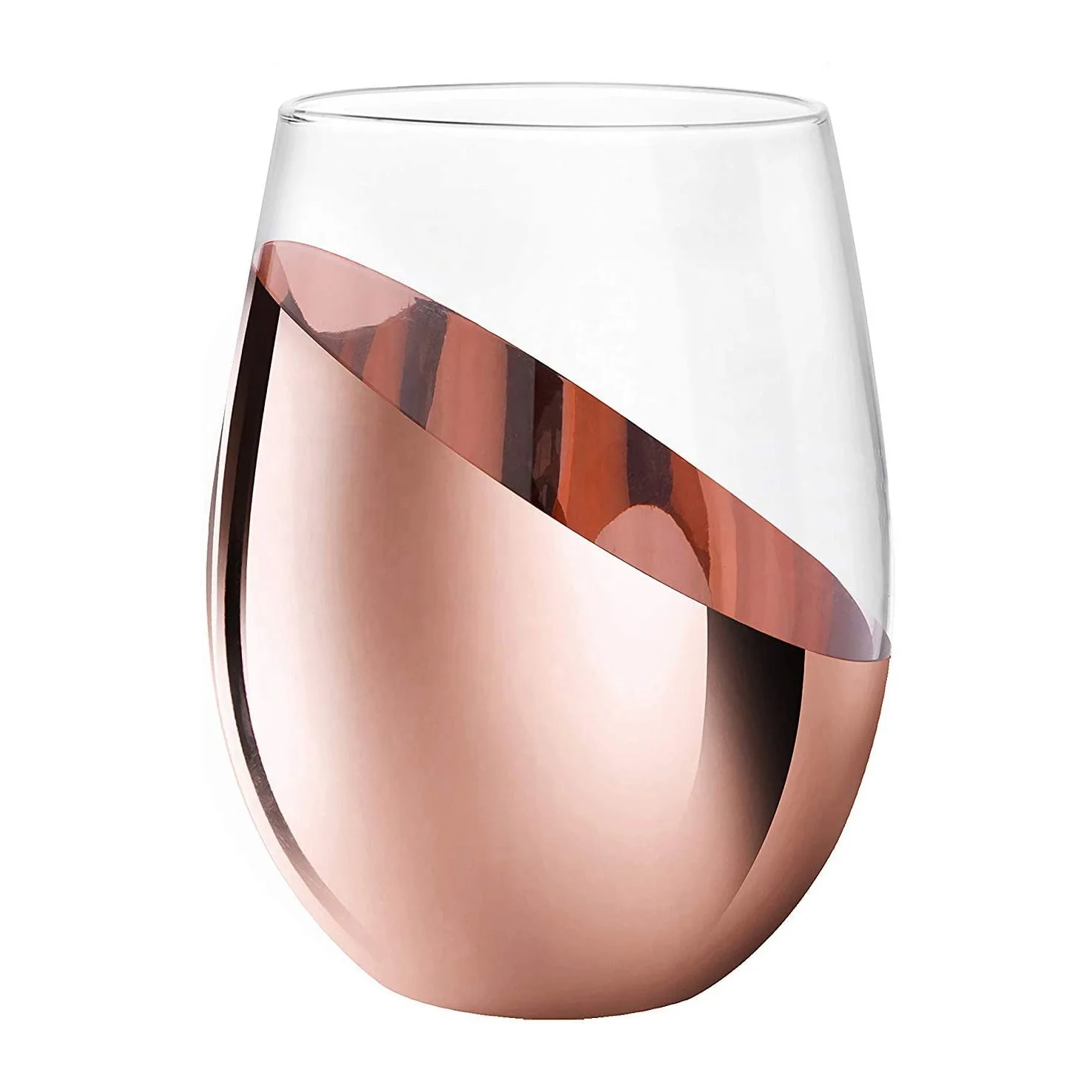 2021 New Factory Price Modern Leadfree Crystal Rose Gold Stemless Wine Tumbler Glasses Drinking Gass Cup Wholesale