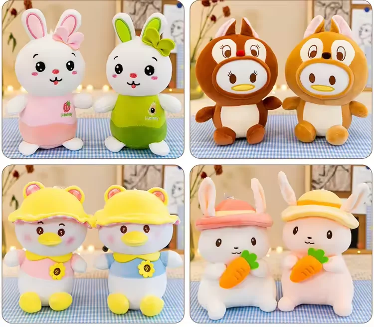 Factory Sale High Quality 8 Inch 25cm Small Animal Stuffed Toys Cute Cartoon Plush PP Cotton Filling Children Lovely Soft Gifts