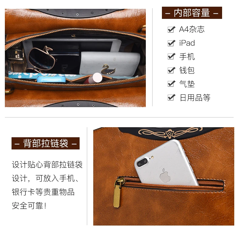 JIANUO hot selling women high quality leather handbags most popular embossed handbags