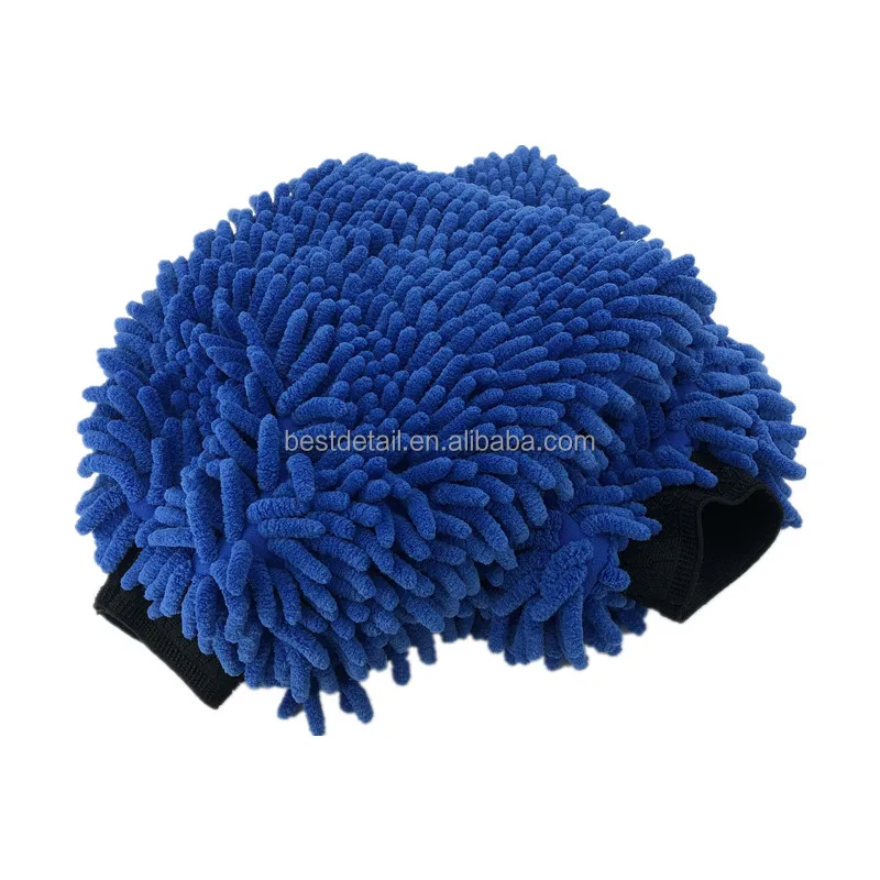 25 x 30 cm China Wholesale Premium Large Noodle Chenille Glove Microfiber Wash Mitt for Car Auto Detailing Cleaning
