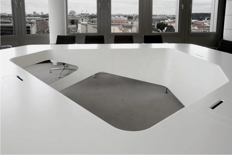 Стол тренировочный для конференц-зала роскошный белый современный стол конференц-связи с искусственным камнем под заказ