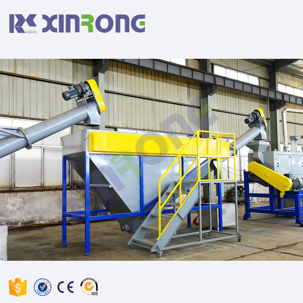 PET plastic bottle labeling washing recycling machine production line