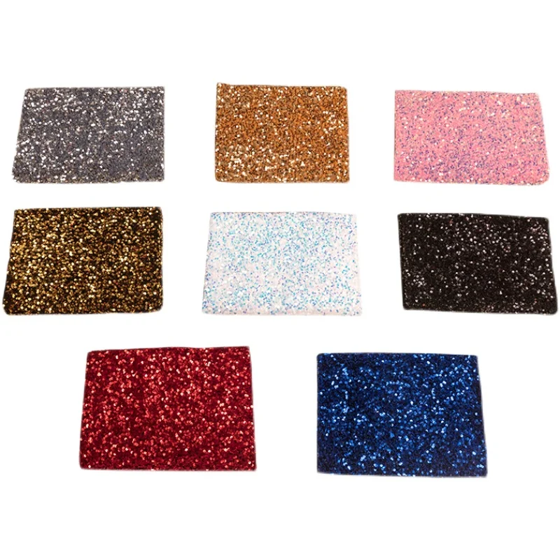 Stock Sale 5mm Shiny Multi-color Sequin Velvet Fabric Fashion 3D Embroidery Holographic Sequin Fabric