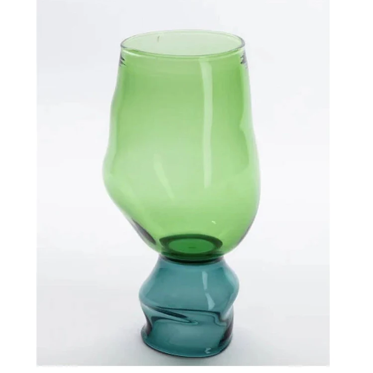 Custom Made Creative Drinkware Birthday Gift Borosilicate Handless Two-Coloured Glass Mugs Cups for Drinking