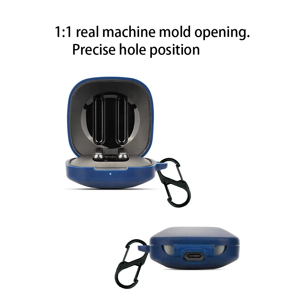 Newest Silicone 1:1 Size Full Protective Case for Fiil key Earbuds Bumper with Metal Keychain Hook air pods case