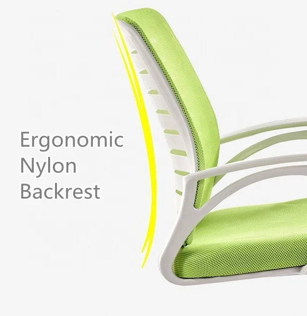 New design factory price home office furniture plastic frame white green mesh chair