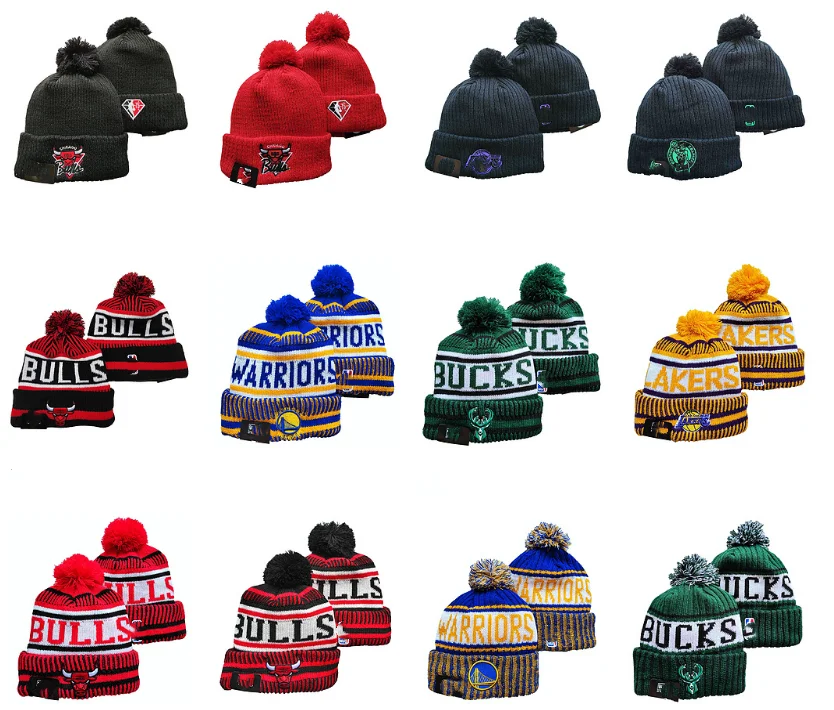 wholesale custom embroidery patch NBA-basketball team beanies hats for unisex