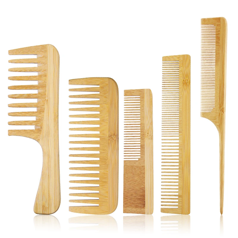 Wholesale Natural Bamboo Comb Wooden Hair Comb Customized Handmade Bamboo Hair Detangling Comb