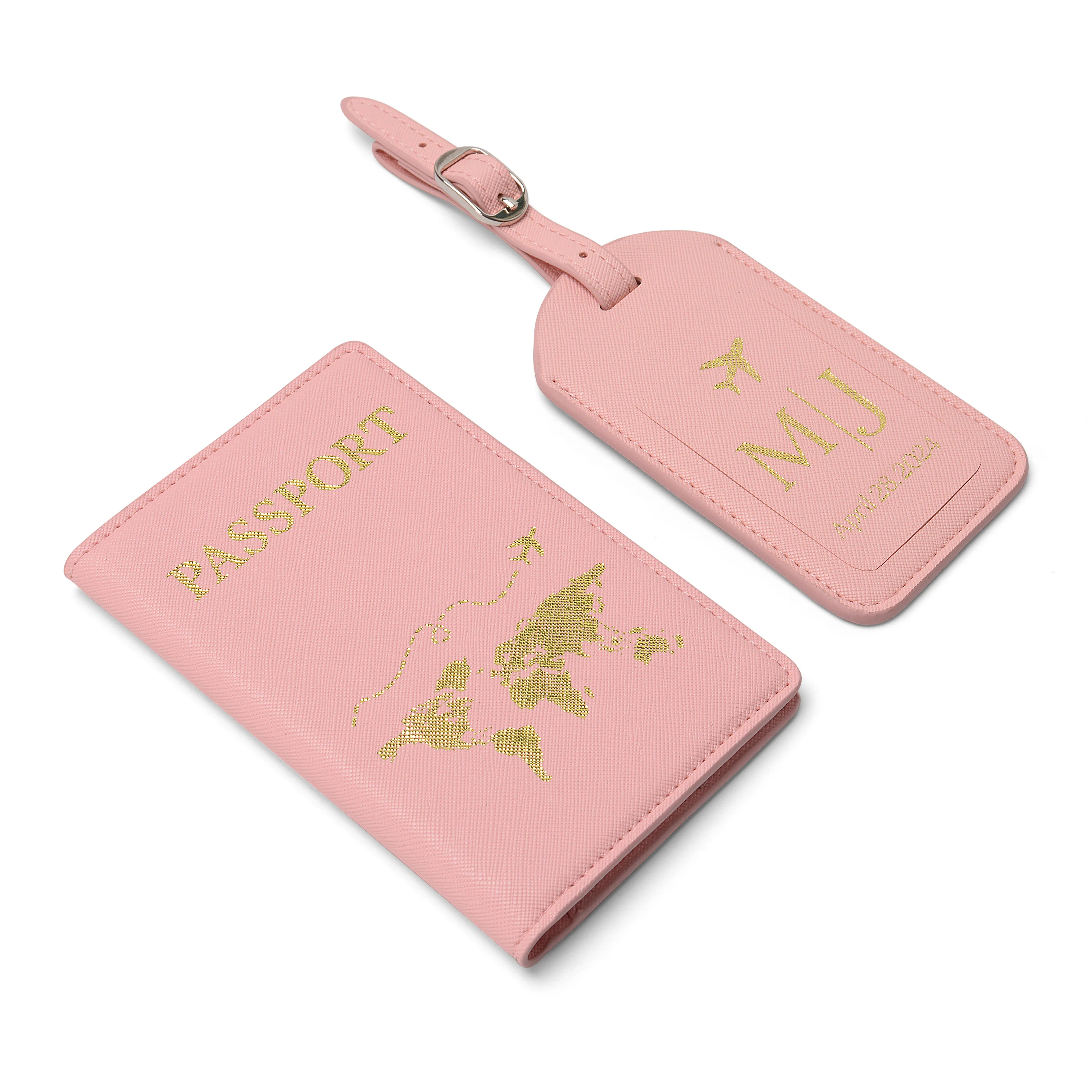 Lovely Custom Private Label Print LOGO Cream Pink Card Case Custom Size Travel Makeup Card Holder