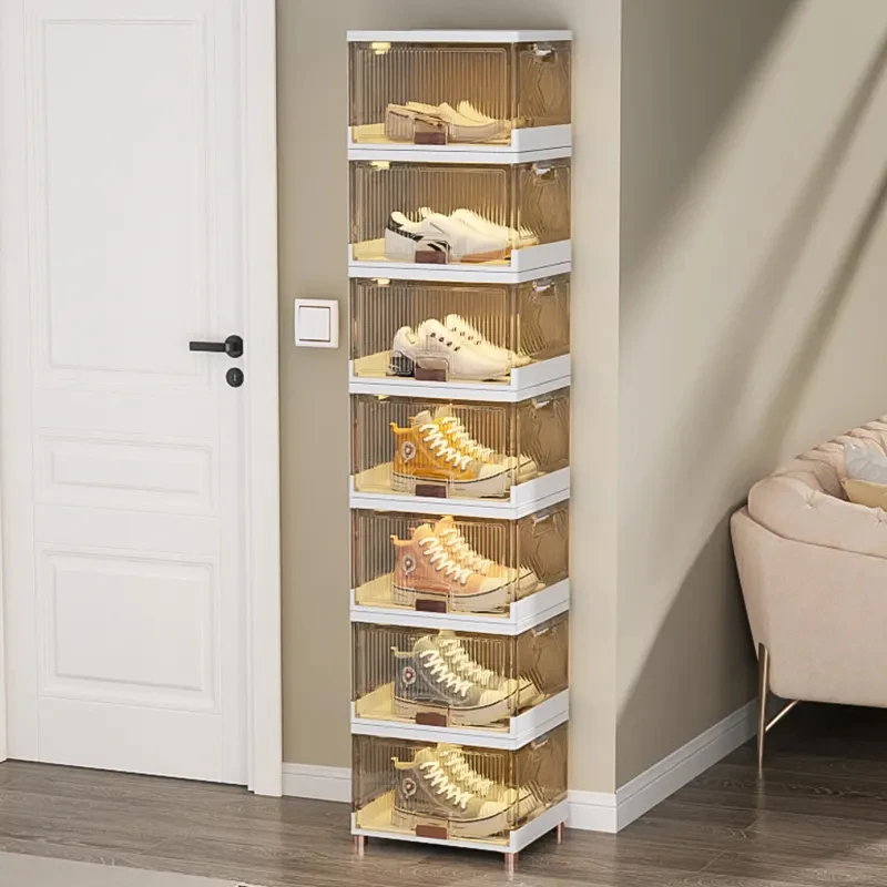 Zapatero Organizador Low Price Clear Shoe Case Stackable Storage Boxes Foldable Plastic Box Rack