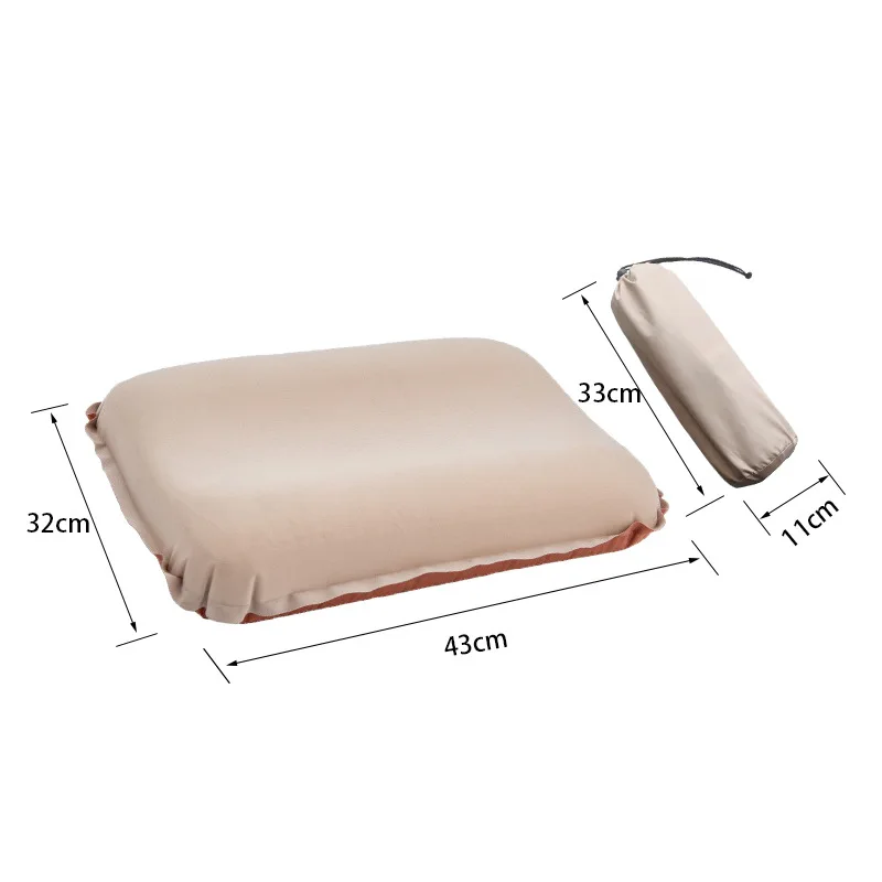 PVC Factory Supplies 1-person Hiking Sleeping easy to carry folding sponge Waterproof air pillow Camping Inflatable Pillow