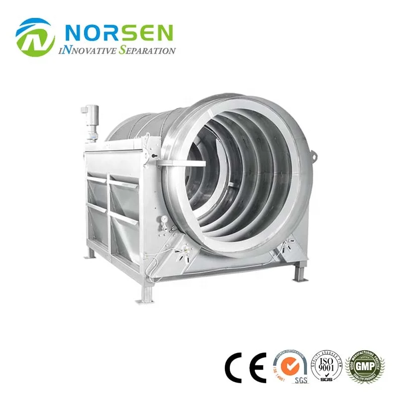 Internally-fed rotary drum screen  Solid-liquid separation wastewater treatment equipment rotary screen