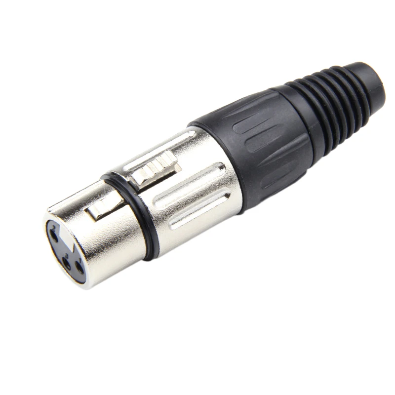 nickle housing female 3 pin  XLR cannon connector .