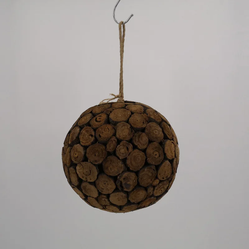 NATURAL teabranch wood hanging ball crafts    handmade teabranch jointed wood ball