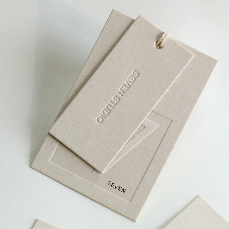 Custom Own Brand Logo Eco Friendly Swing Hangtags Tags And Labels Pricetag Custom Logo Fashion Design Clothing Hang Tag