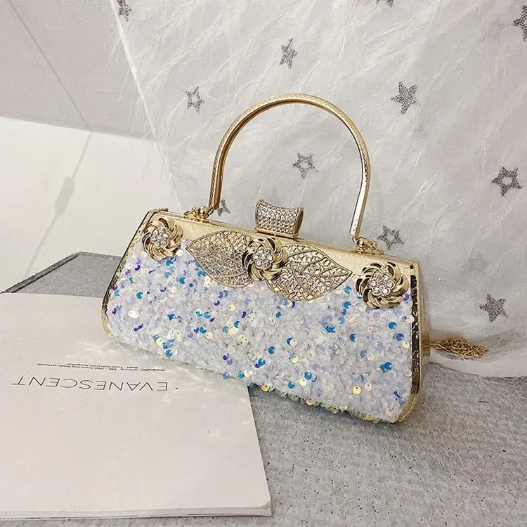 Fashion Handbag 2023 Evening Bag 2023 Rhinestone Dinner Bag Wicker Wholesale New Style Sequin Chain Shoulder Messenger Bag