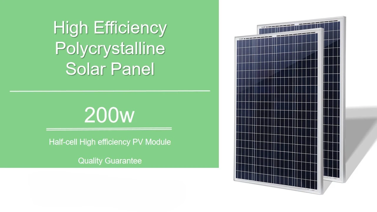 200 Watt Solar Cell Panel Home Solar System 36V 18V Mono Solar Panel Half-Cut High Efficiency Module Stock
