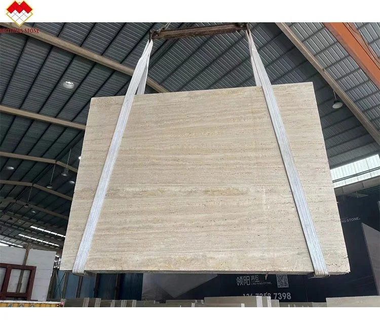 Оптовая продажа бежевый камень из травертина с керамической отделкой полированная отделка для интерьера мраморная плитка облицовка стен