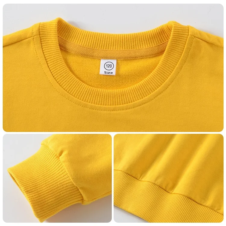 Cotton Children Plain Solid Color 2pcs Set Fashion Custom Kids Wholesale Hoodies Logo Tracksuit Child Clothing