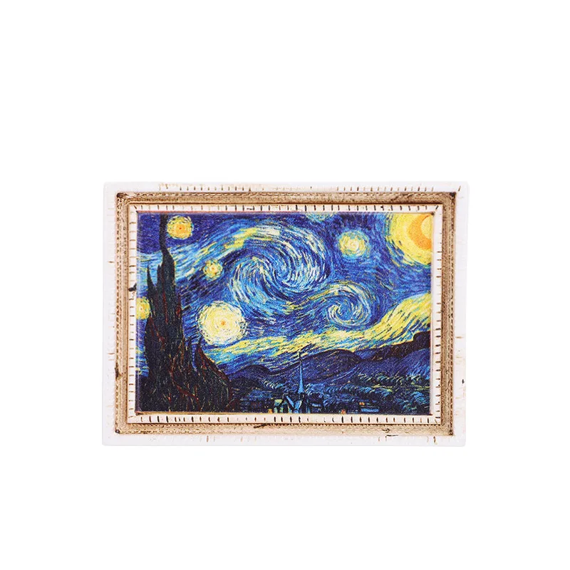 Resin refrigerator sticker 3d world famous painting magnetic stickers personality retro magnetic patch