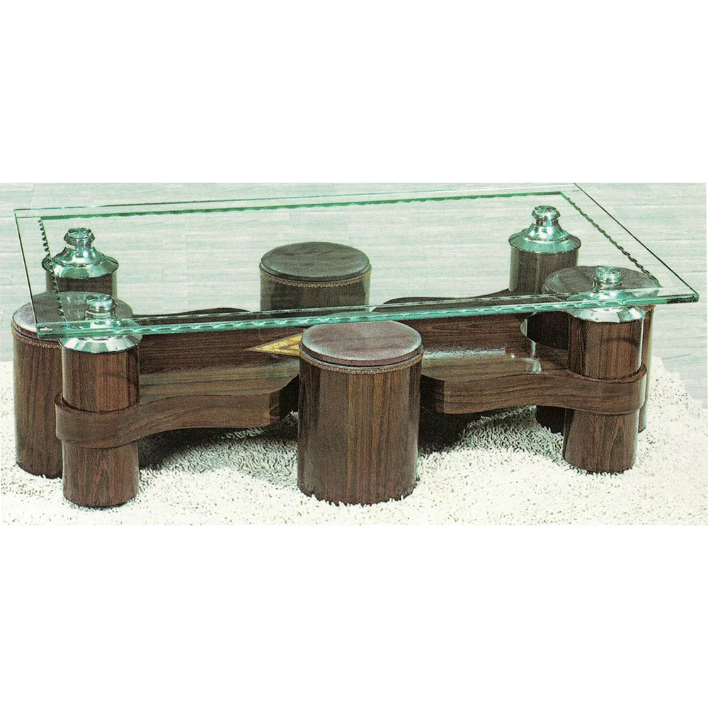 Living room furniture tea table With 4 PU stools
