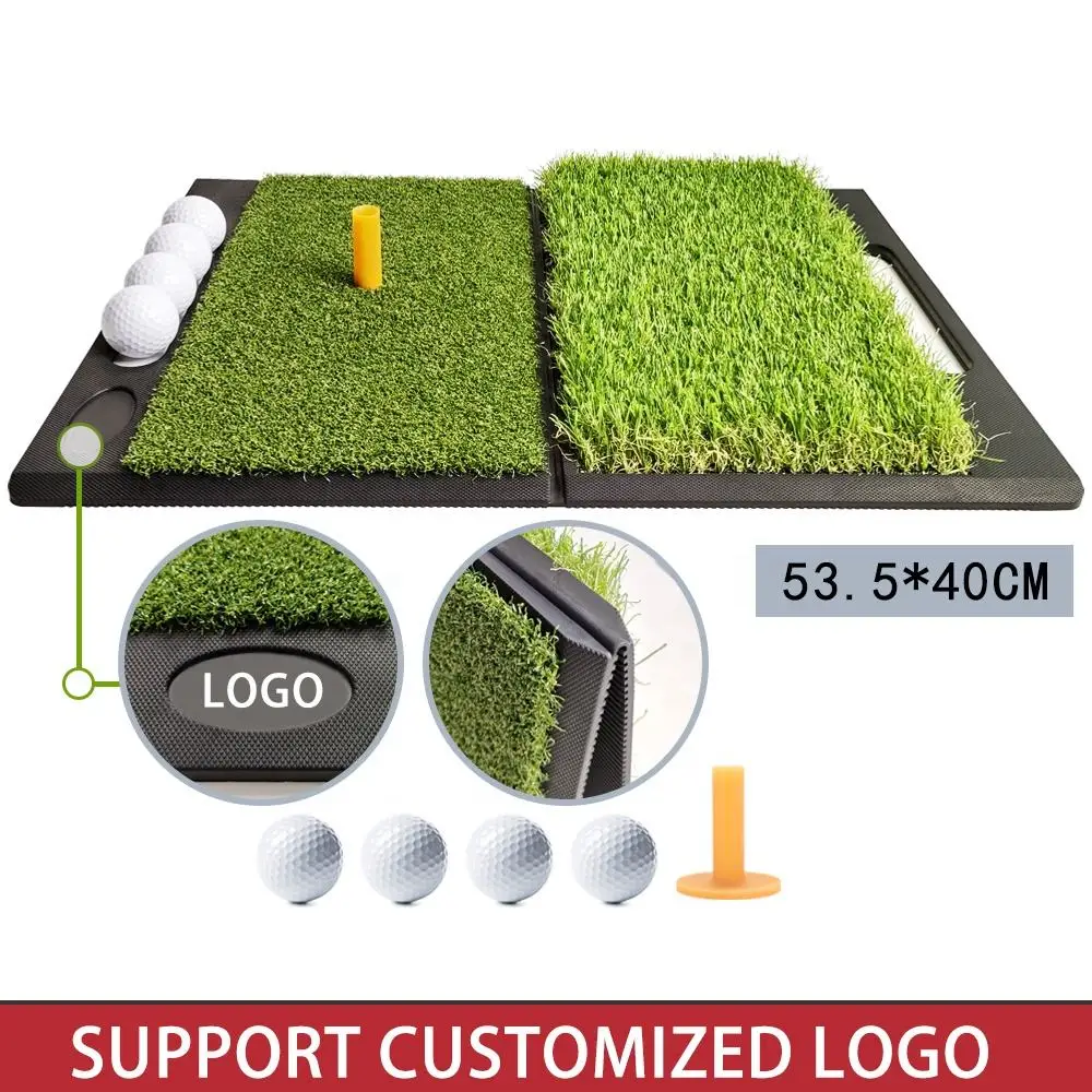Custom-made 15mm Thickness Golf Mat Golf Training Mat Foldable Golf Grass Mat For Indoor and Outdoor Practice