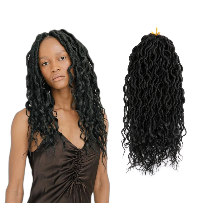 Free Sample Curley Edge Twist Crotchet Dread Extension Curly Soft Jumbo Braids Extensions Braided Goddess Crochet Hair Faux Locs