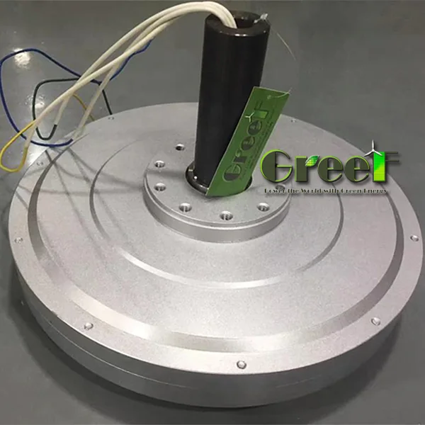 5000W 5KW 100RPM Low RPM Low Torque Low Weight Coreless Permanent Magnet Wind Generator, axial flux coreless generator