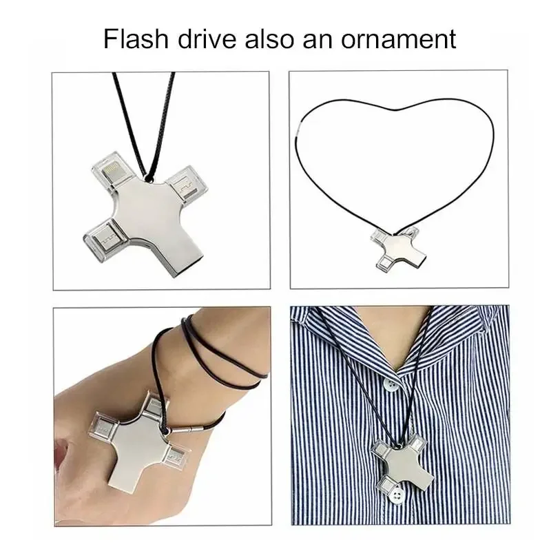 4 In 1 Metal Otg 32 64gb 128g  256g 512g memoria High Speed Fast Type-C USB Flash Drive Stick Pendrive For Iphone Android