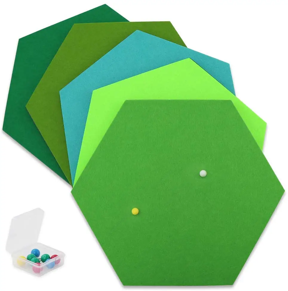 
Hexagon Felt Pin Board Self Adhesive Notice Bulletin Memo Photo Boards 