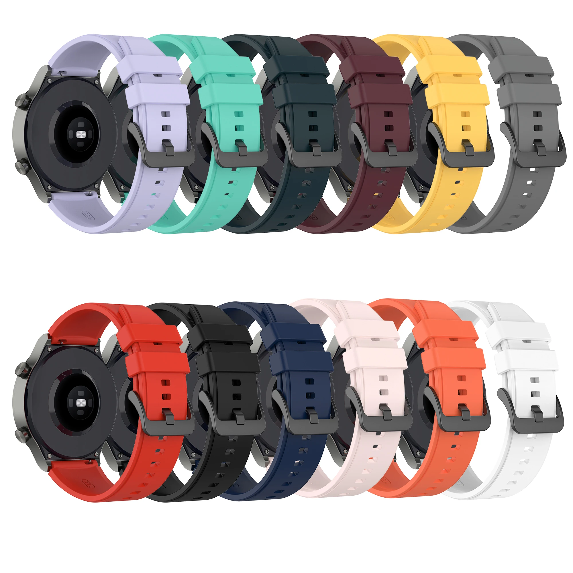Заводской силиконовый резиновый спортивный ремешок для amazfit GTS 2 3 20 мм 22 часов Ремешок huawei Watch GT2 GT3 Pro