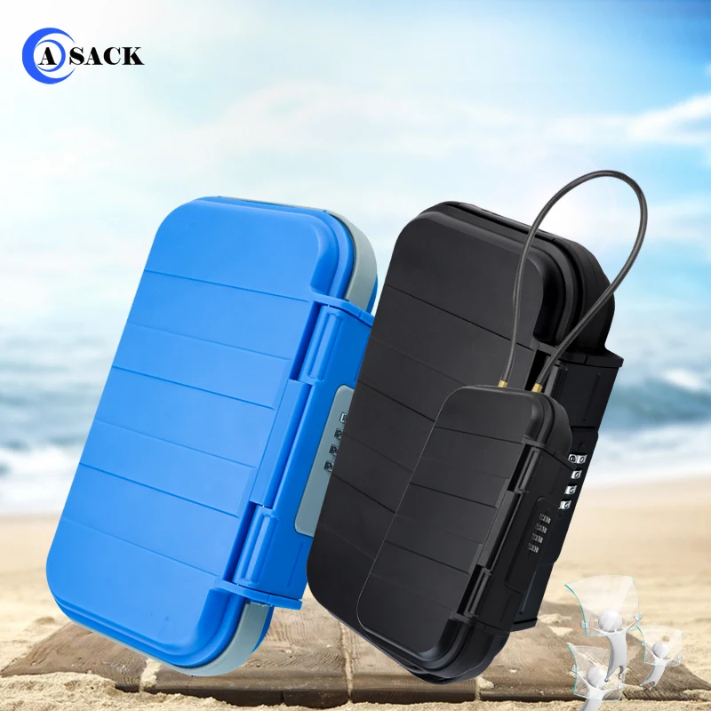 Asack Big Size Portable Storage Safe Box Indoor/Outside Security Key Lock Box Combination Access for Beach Travelling