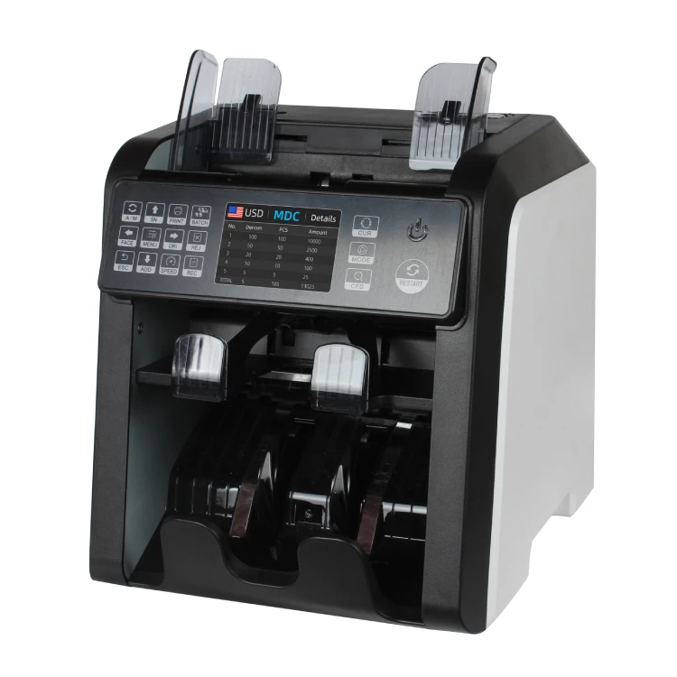 Basic Sorting 2 CIS Multi Language Interface RS-232 USB Support Currency Counter Sorter with Reject Pocket