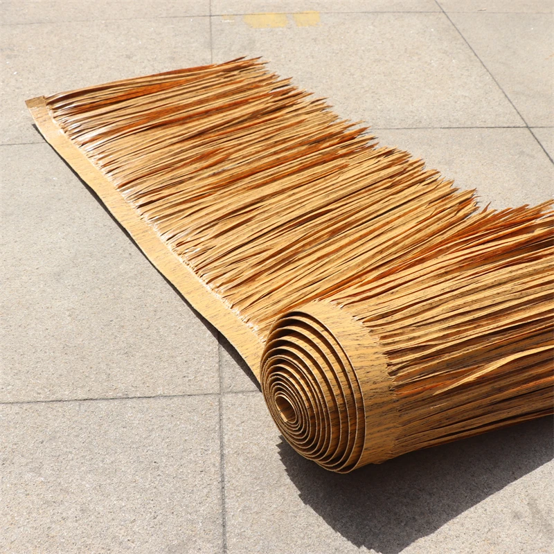 Factory Wholesale Ecofriendly Pvc Pe Plastic Roof Artificial Synthetic African Tropical Palm Thatch Roofing