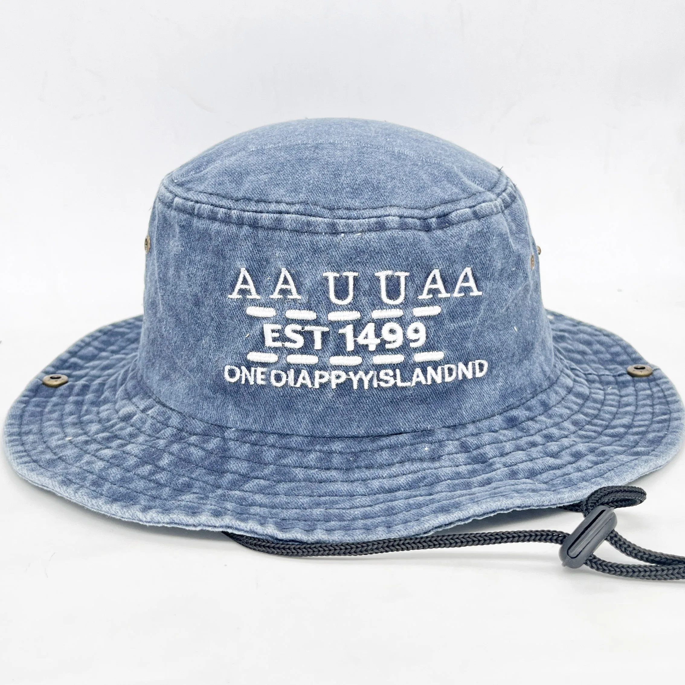 Wide Brim Fisherman Bucket Hat For Men With Custom Logo Outdoor Boonie Fishing Hat Vintage Cotton Washed Fisherman Cap